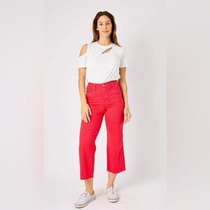 Judy Blue Red Ankle Cropped Jeans